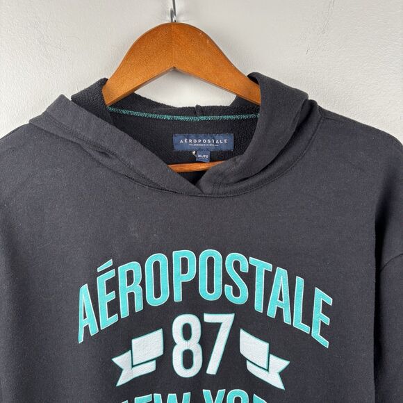 Lot of 2 Aeropostale Womens Hoodies Pullover Size XL Pocket  Navy And Black READ - Picture 8 of 13